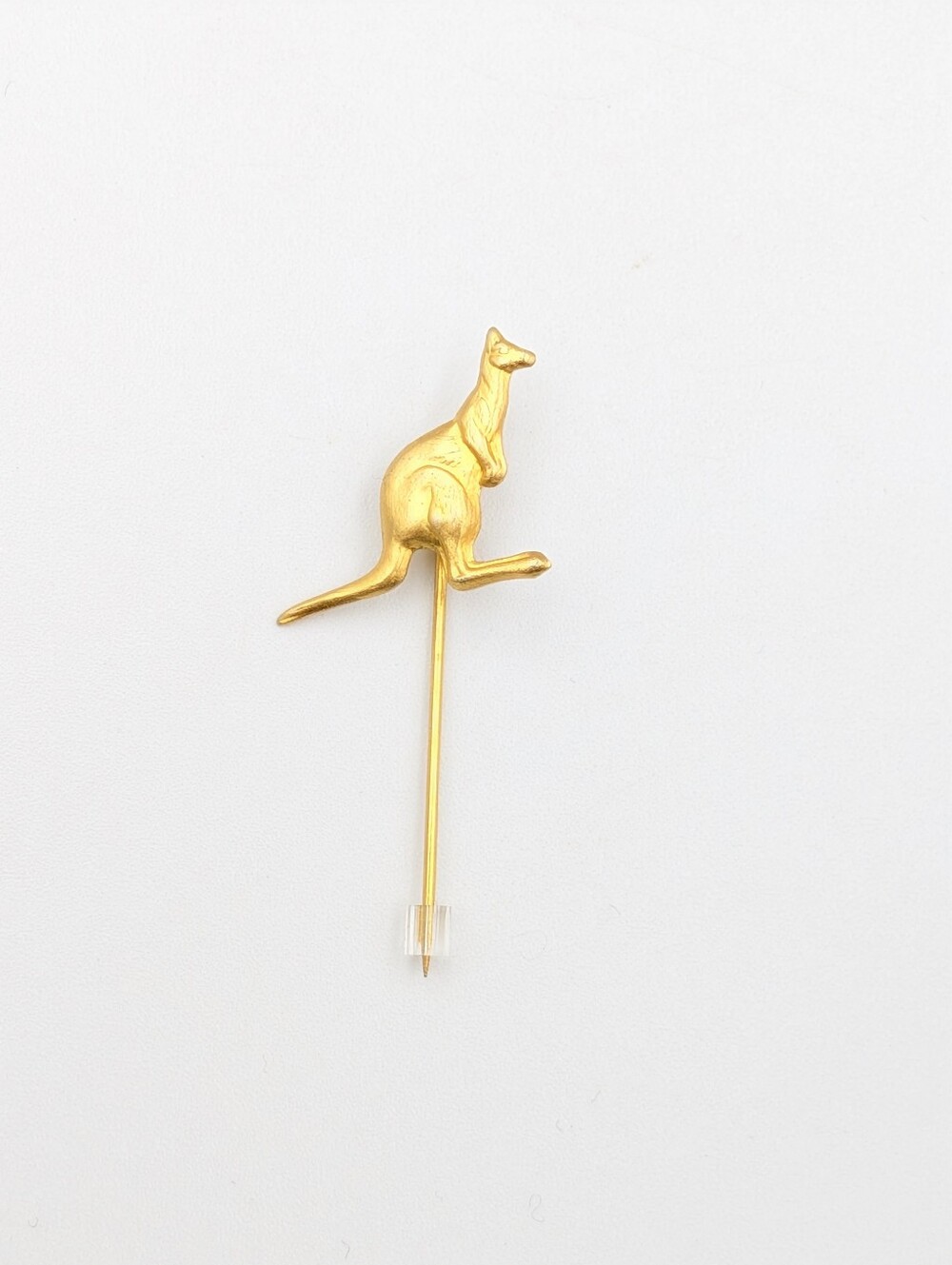 Vintage dainty gold tone kangaroo stick pin / hat pin / lapel pin